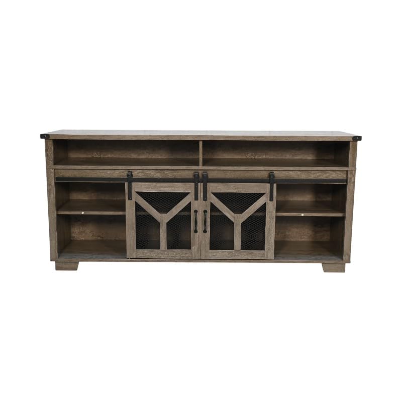 65" Engineered Wood Media Storage Cabinet with Sliding Barn Doors O872