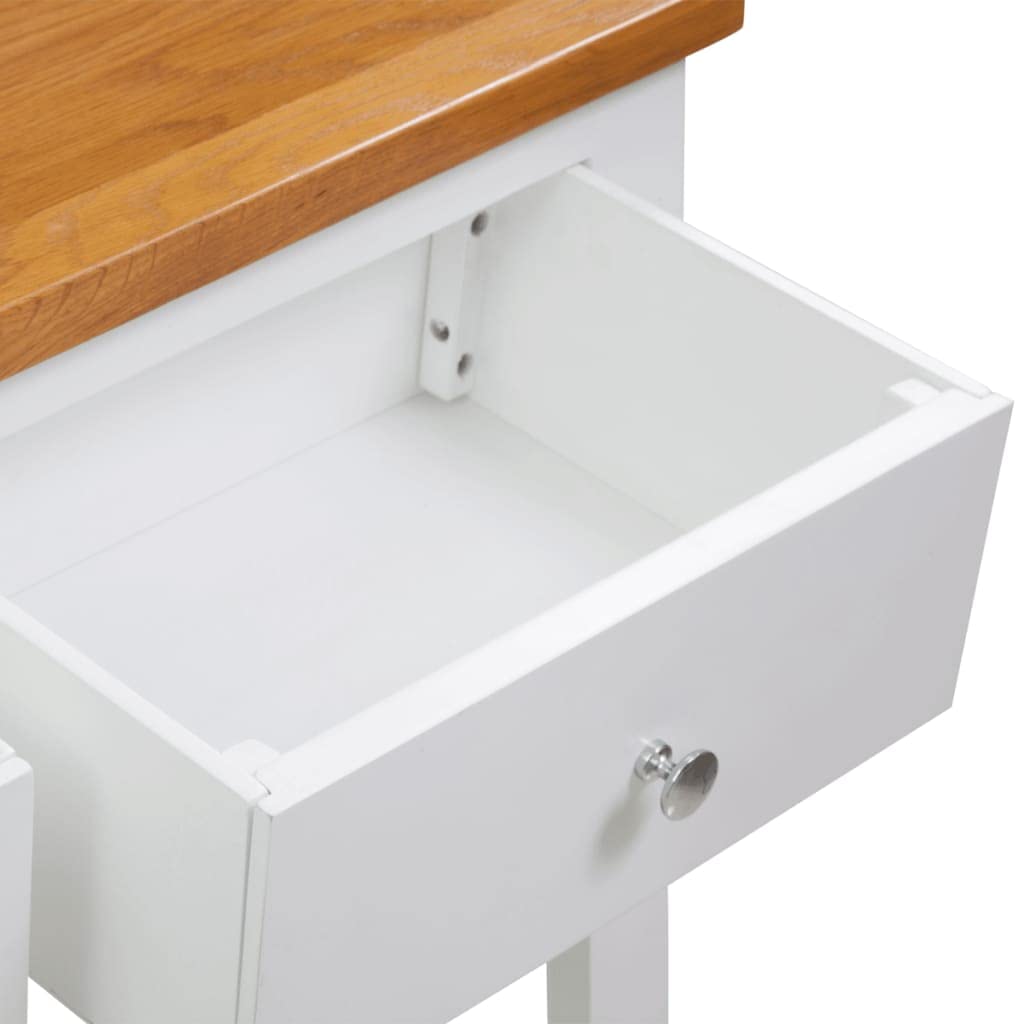 Console Table with Drawers Solid Oak Wood O798797