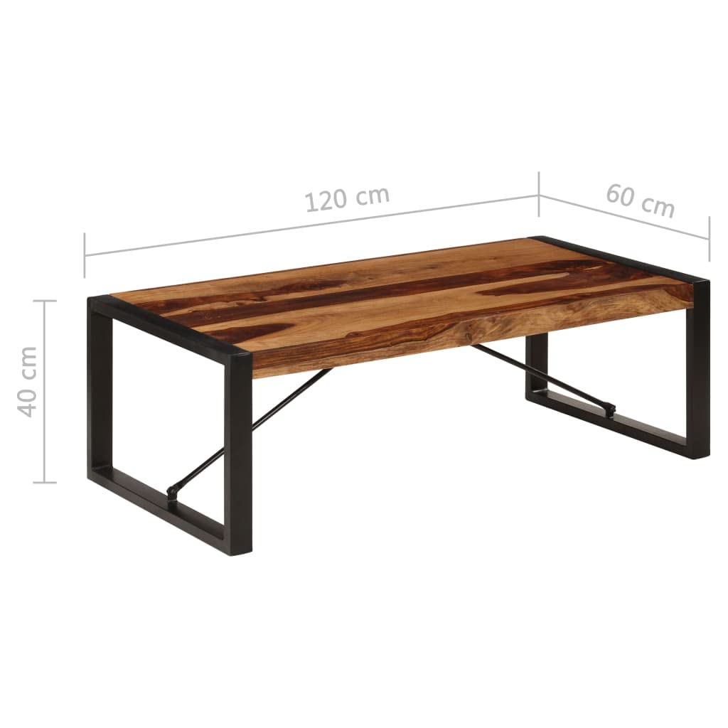 Industrial Rectangle Coffee Table 47.2"x23.6"x15.7" Solid Sheesham Wood L1382