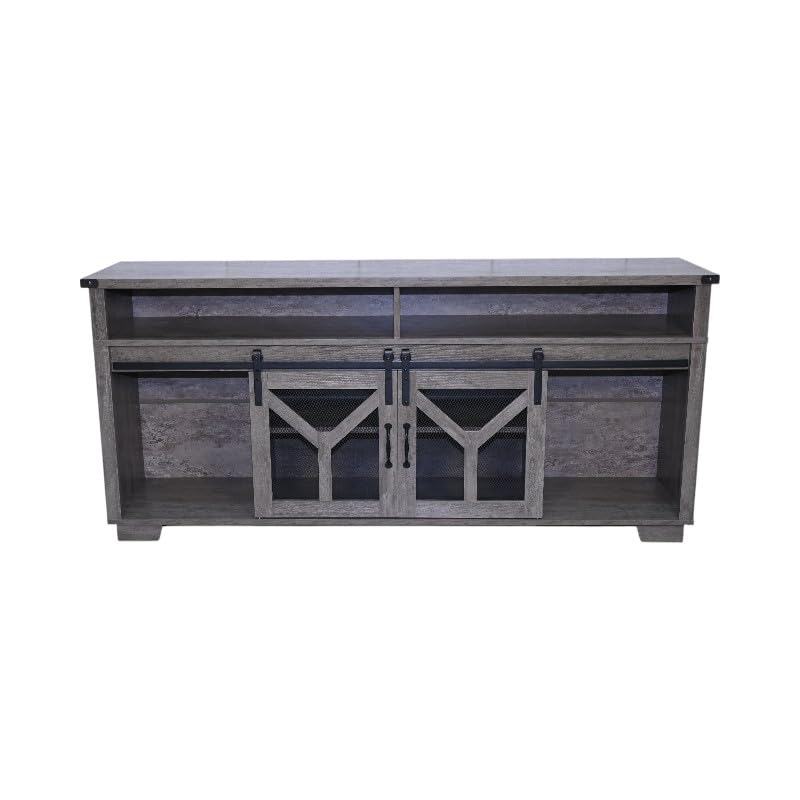 65" Engineered Wood Media Storage Cabinet with Sliding Barn Doors O872