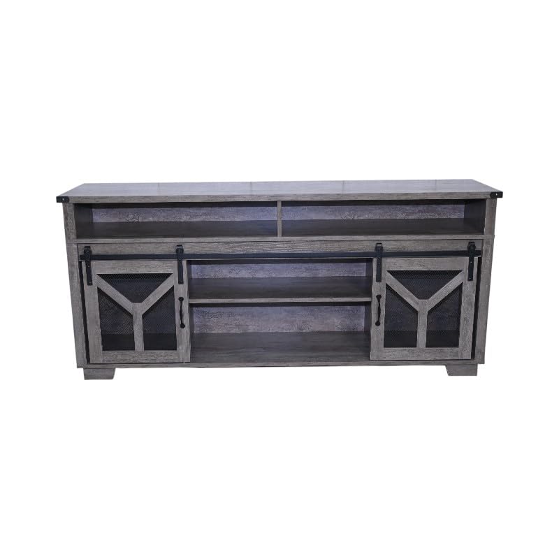 65" Engineered Wood Media Storage Cabinet with Sliding Barn Doors O872