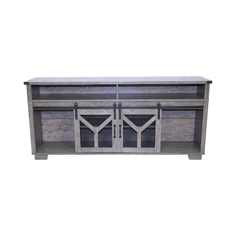 65" Engineered Wood Media Storage Cabinet with Sliding Barn Doors O872