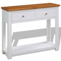 Console Table with Drawers Solid Oak Wood O798797