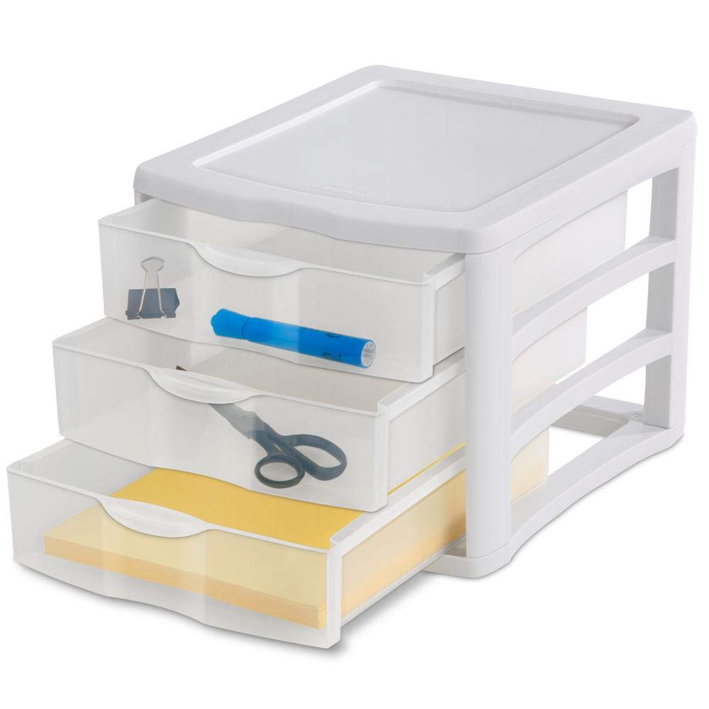 3 Drawer White Organizer L194