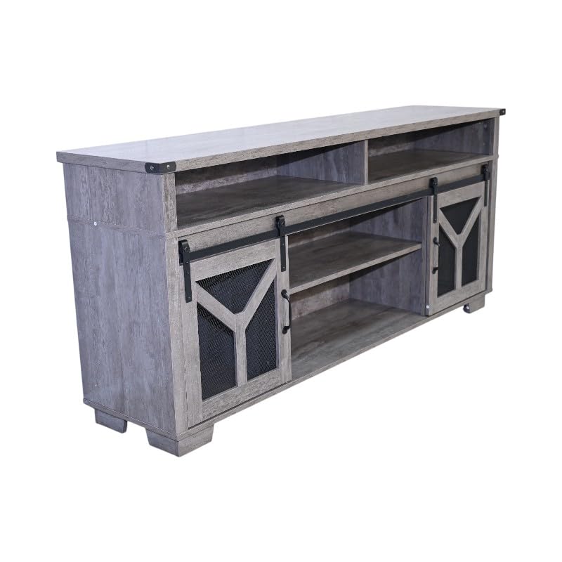 65" Engineered Wood Media Storage Cabinet with Sliding Barn Doors O872