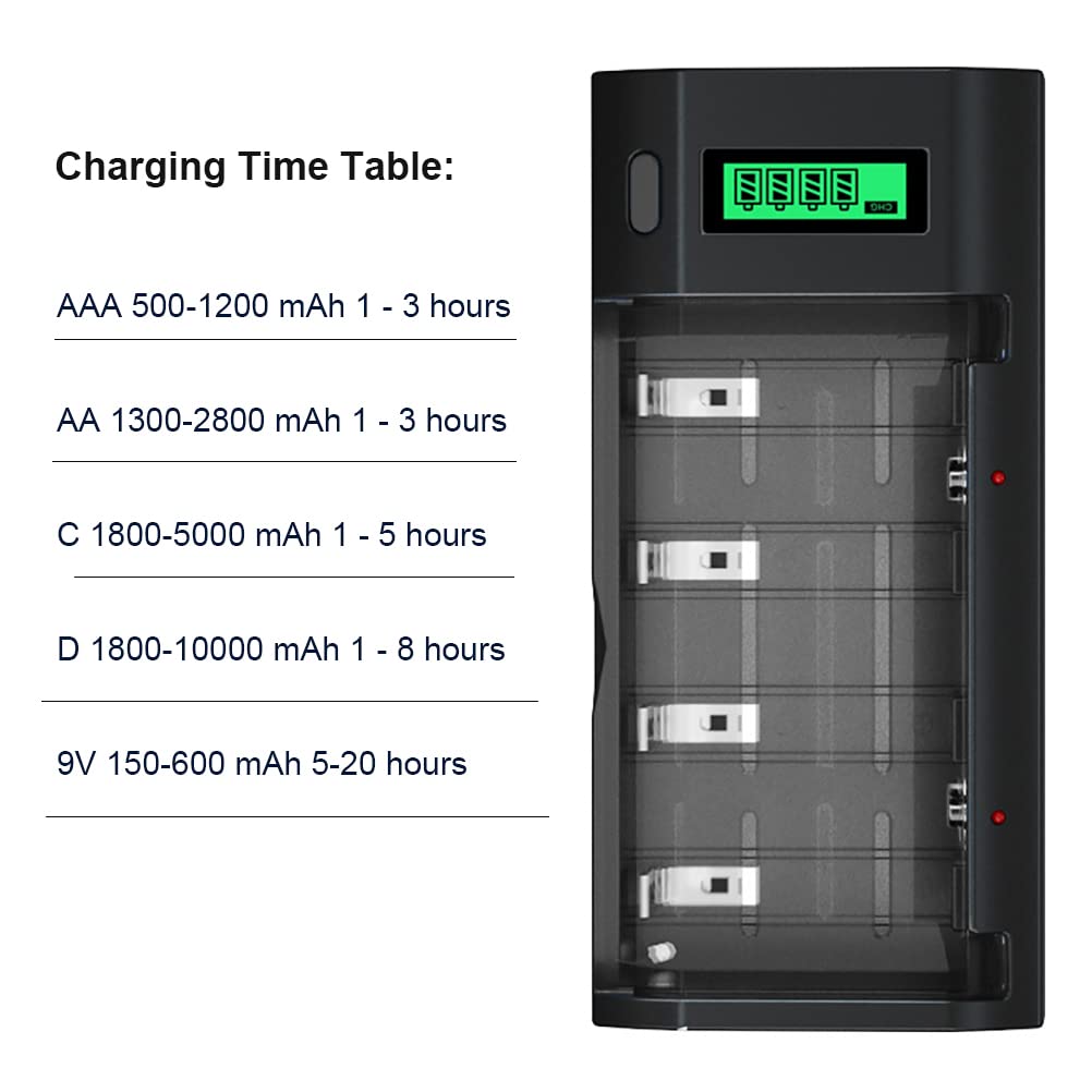 6 Pack Rechargeable D Batteries with Charger G798510