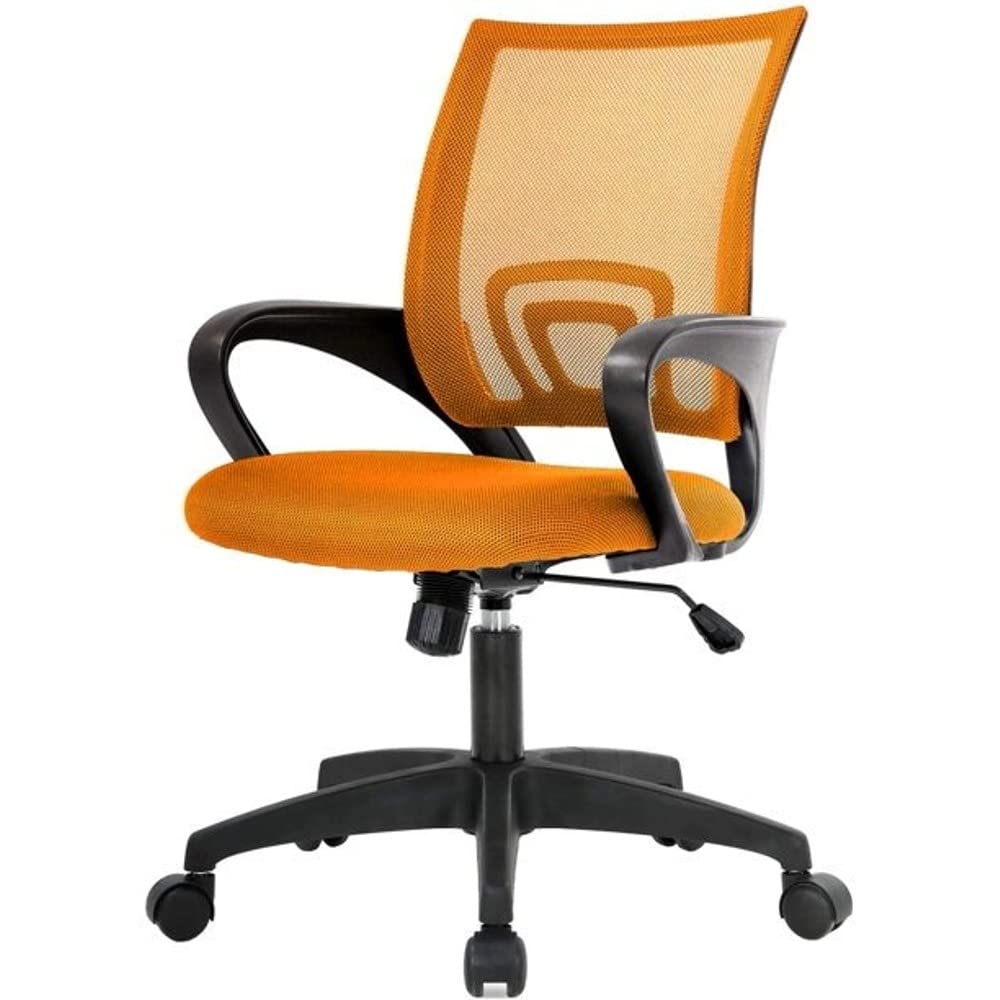 Mesh Office Chair with Lumbar Support, Wheels, Height Adjustable & Swivel, Orange K21910