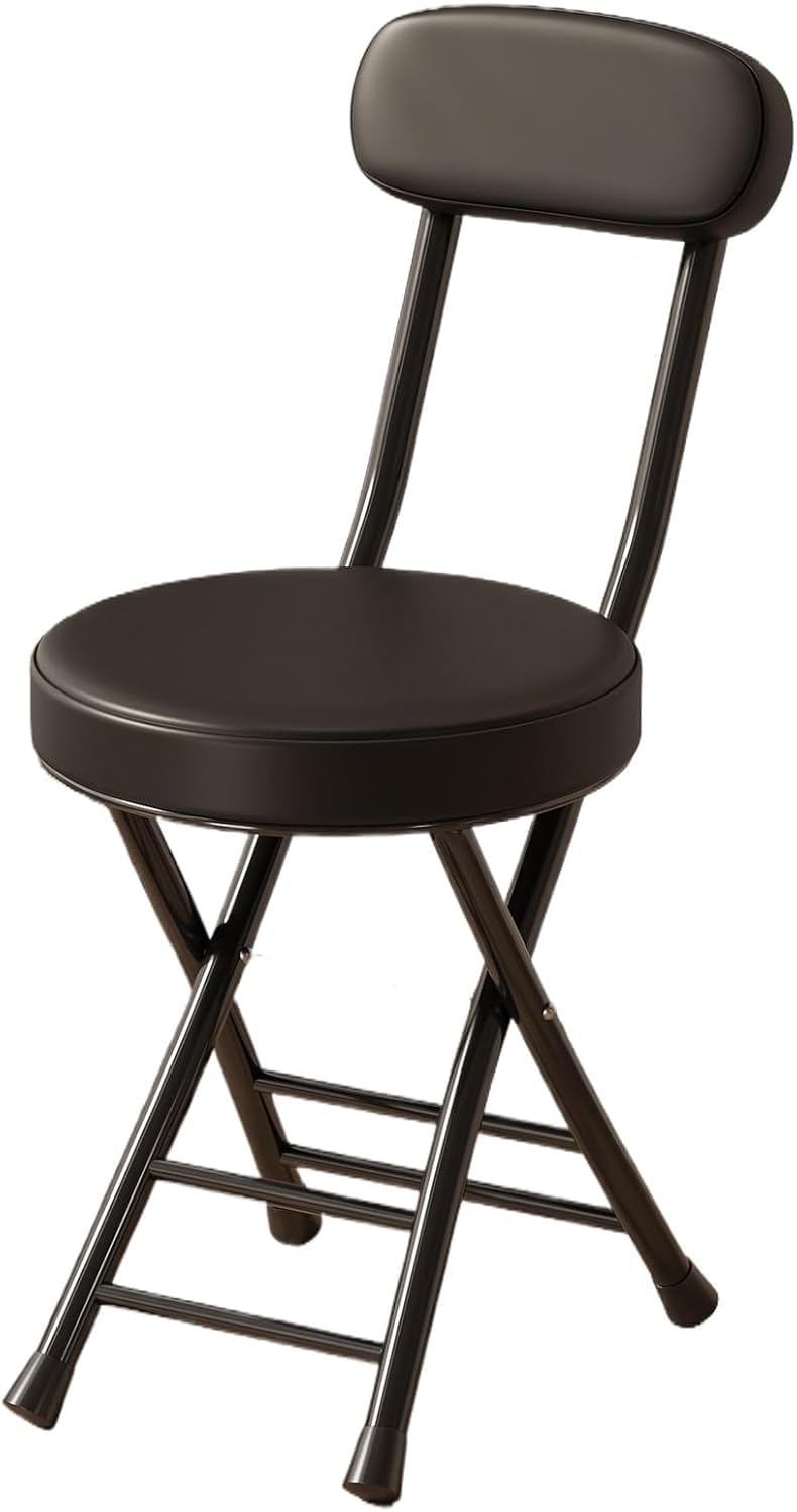 Folding Bar Stool with Backrest 18 inch Black D7198