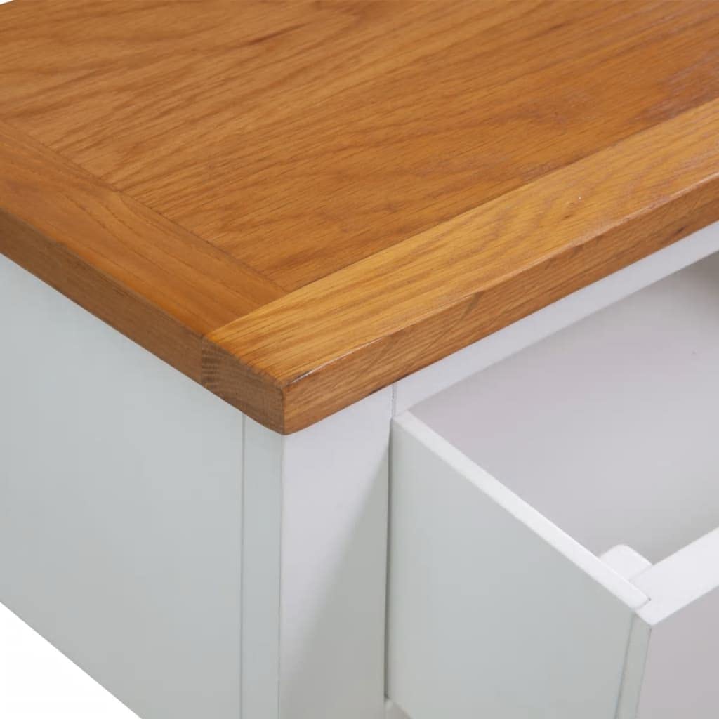 Console Table with Drawers Solid Oak Wood O798797