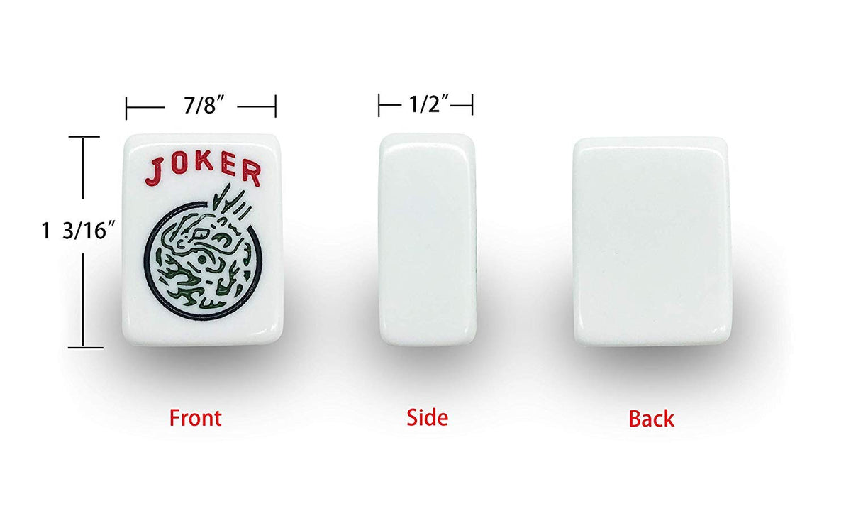 Black Soft Bag 166 White Engraved Tiles Mahjong Set X9022