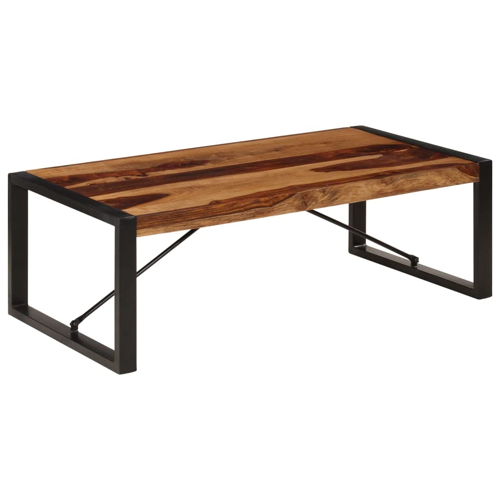 Industrial Rectangle Coffee Table 47.2"x23.6"x15.7" Solid Sheesham Wood L1382