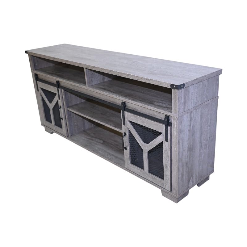 65" Engineered Wood Media Storage Cabinet with Sliding Barn Doors O872