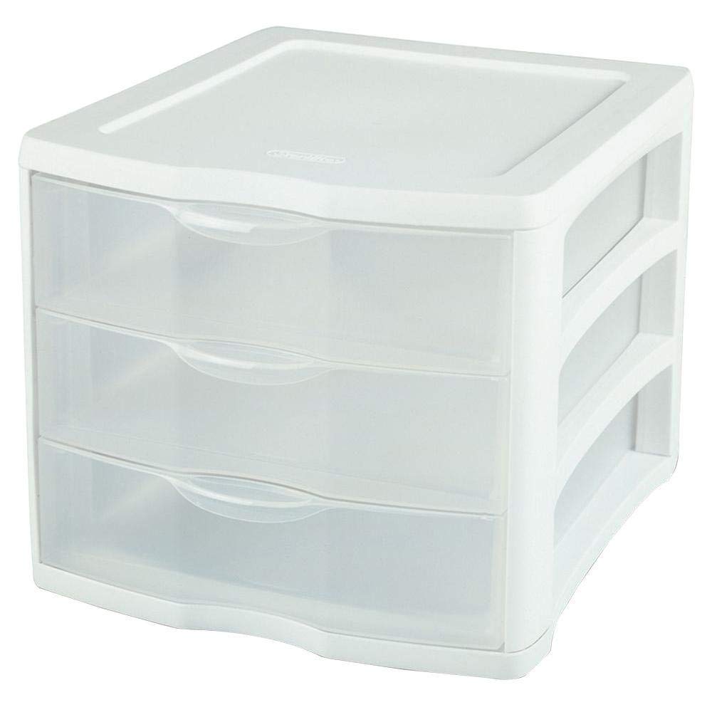 3 Drawer White Organizer L194