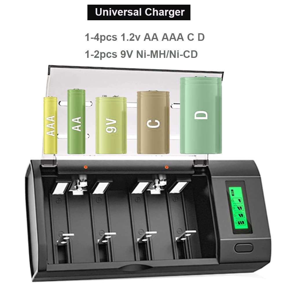 6 Pack Rechargeable D Batteries with Charger G798510