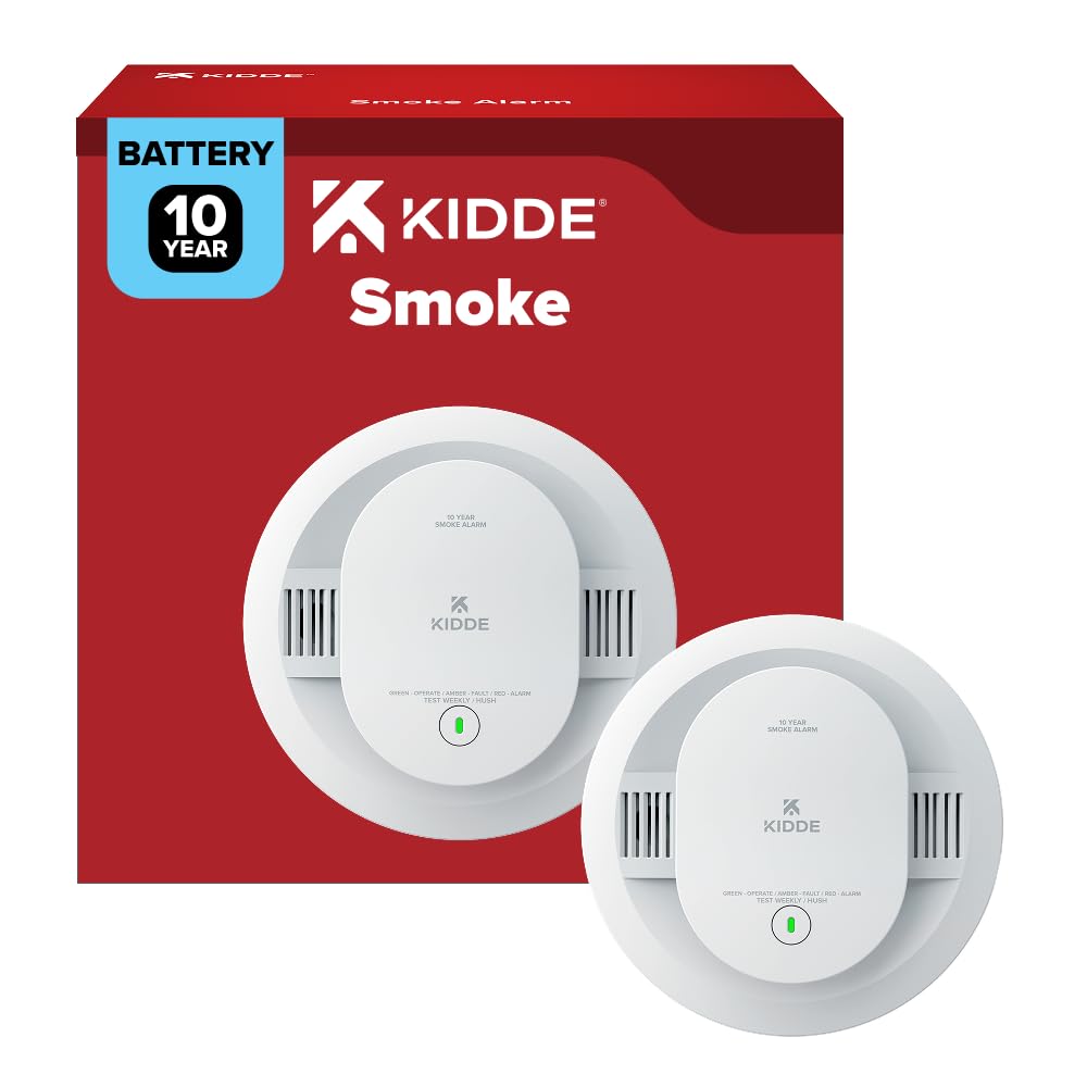 Smoke Detector, 10-Year Battery Powered, 85 dB Alarm, 1 Pack I877