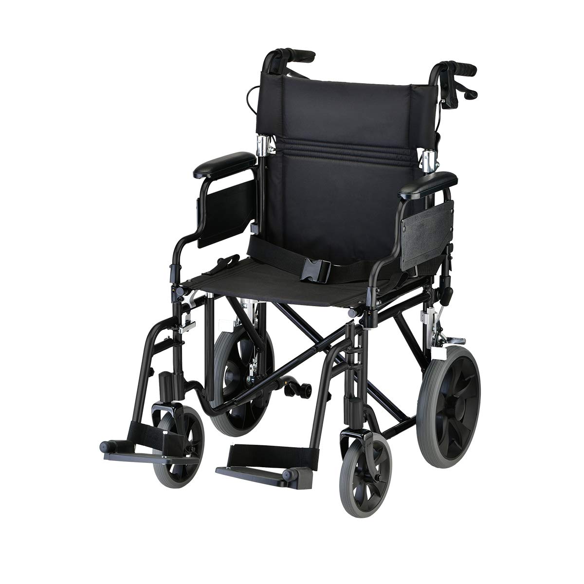 Lightweight Transport Chair with Locking Hand Brakes, Black Y782428