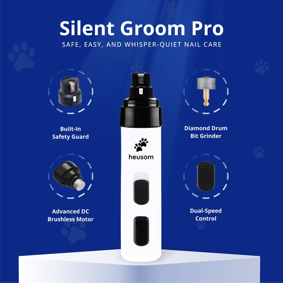 Pet Nail Grinder + Replacement Drum Grinders (3 pcs) + Pet Paw Trimmer X3732