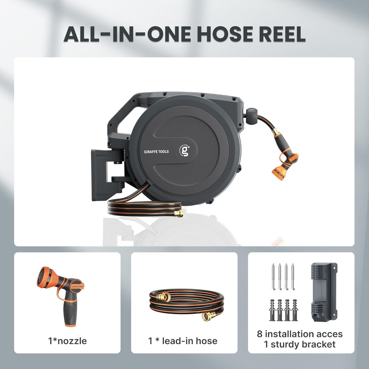 Retractable Garden Hose Reel 1/2" 100FT W659