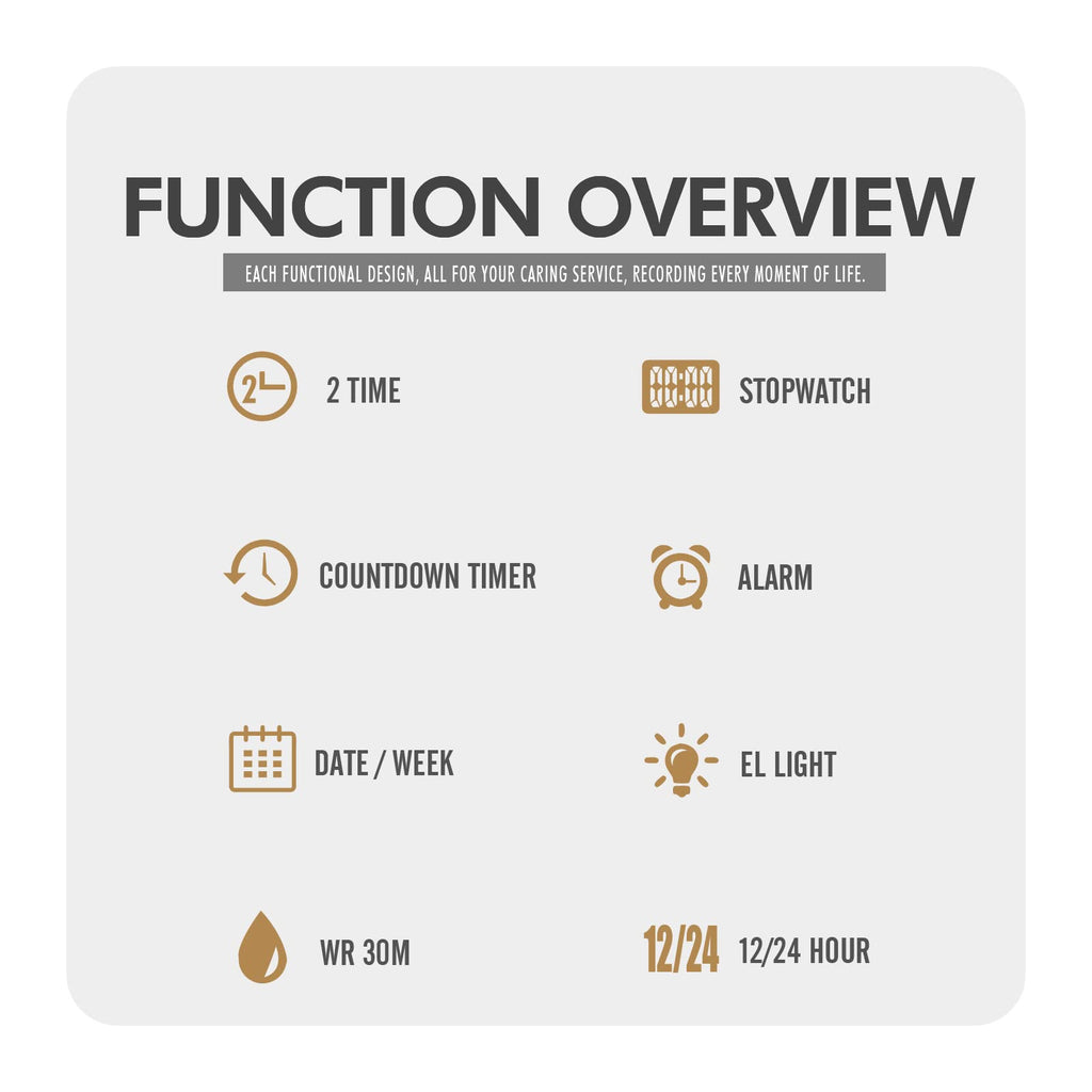Men's Multifunctional Electronic Outdoor Sports Watch EL Light Large Digital Display Stainless Steel X879185