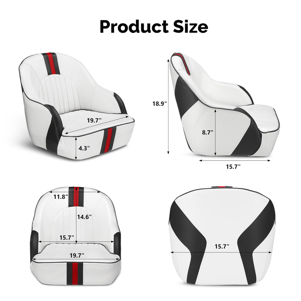 Pontoon Boat Captain Bucket Seat with Cover U447