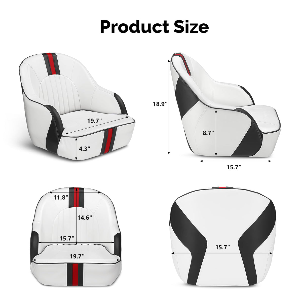 Pontoon Boat Captain Bucket Seat with Cover U447