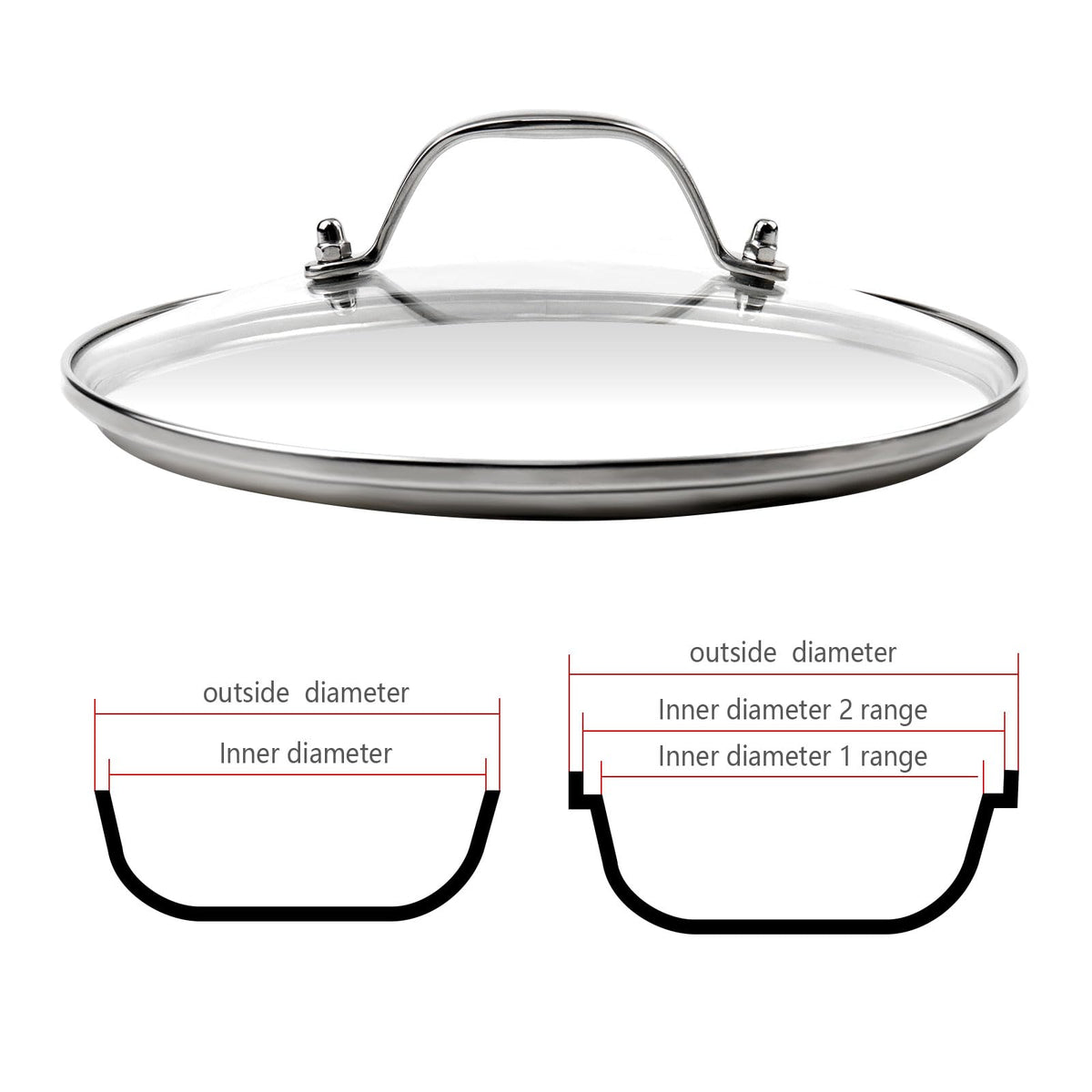 10 Inch Clear Tempered Glass Pan Lid Replacement X772912