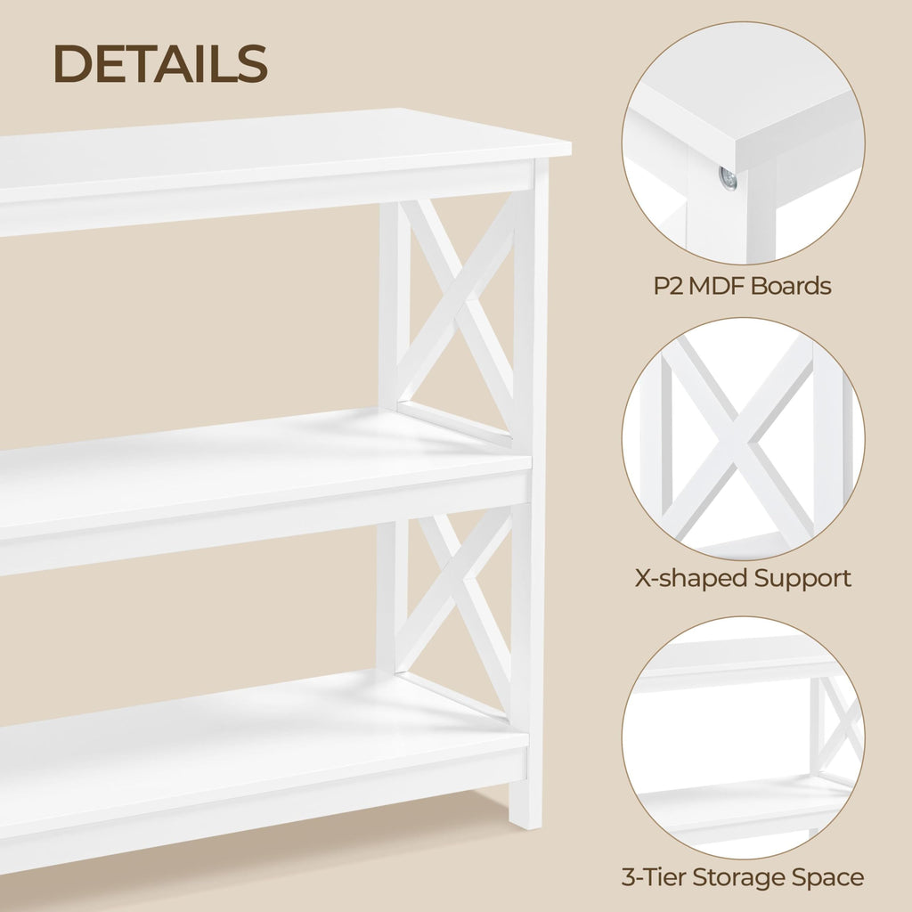 White 3-Tier Console Table M746
