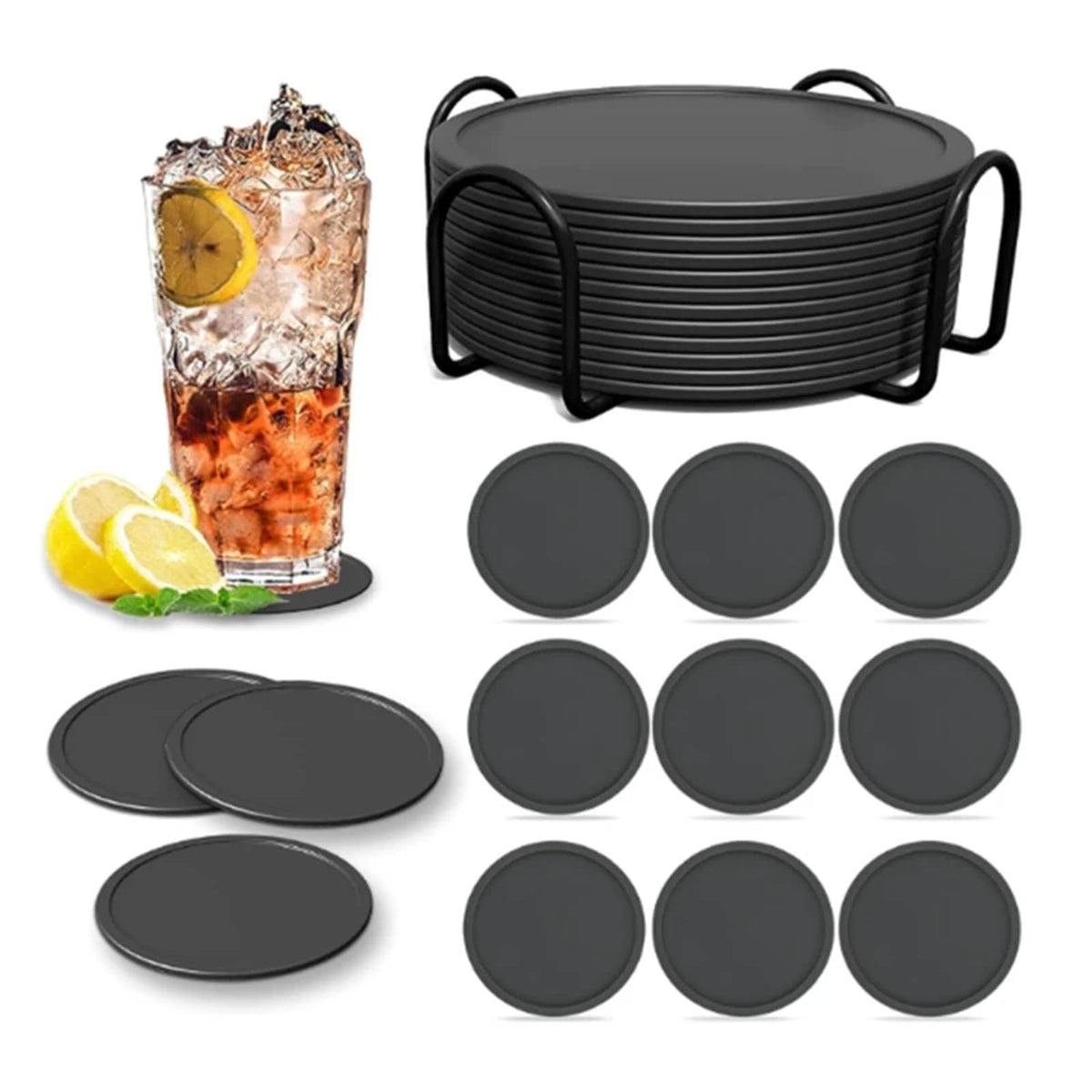 36 Pc Silicone Coasters B3612