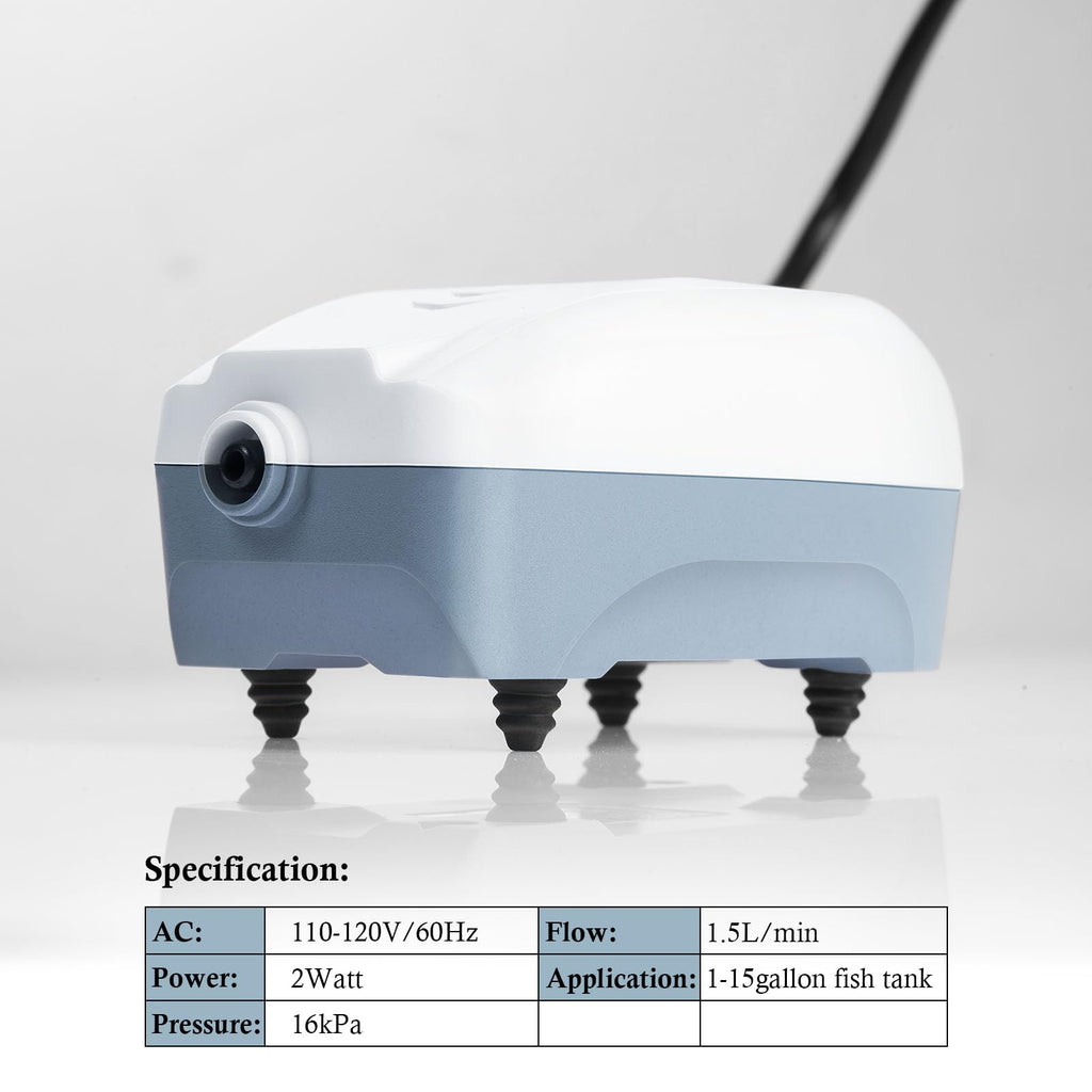 2W Single Outlet Aquarium Air Pump 25GPH E615