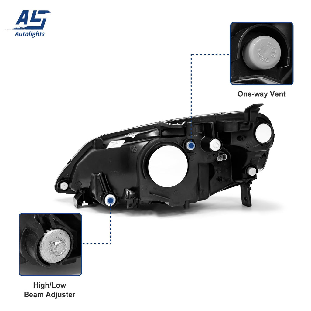 Headlight Assembly with Chrome Housing Amber Reflector Driver and Passenger Side E848