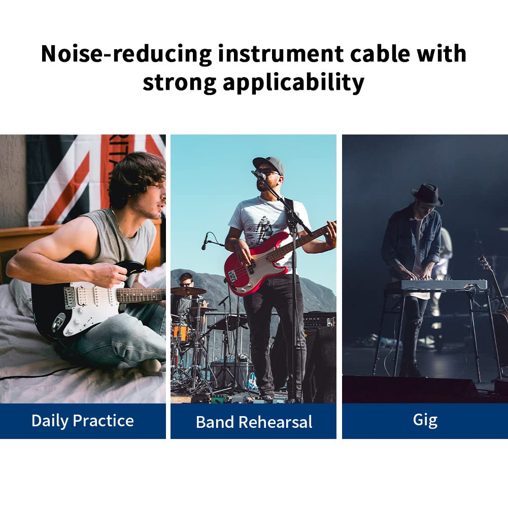 Bluetooth Combo Guitar Amplifier and 15 feet 1/4 Inch Black Instrument Cable N4169