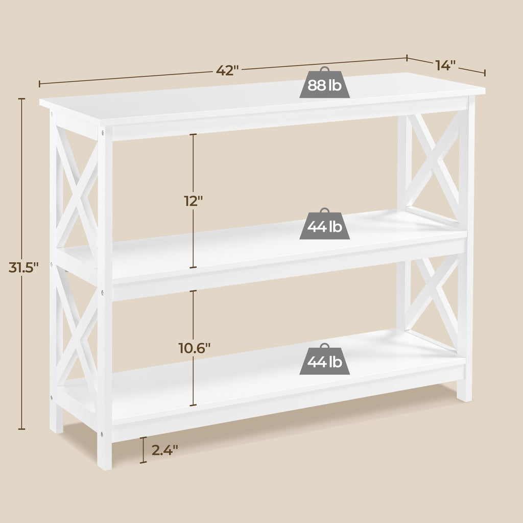 White 3-Tier Console Table M746