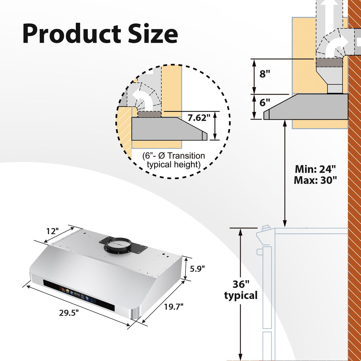 30" Under Cabinet Range Hood Y755