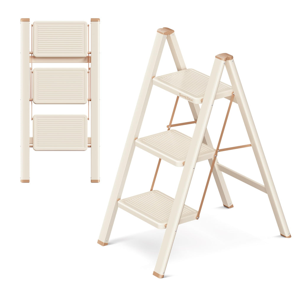 Foldable 3 Step Ladder with Anti-Slip Pedal R324