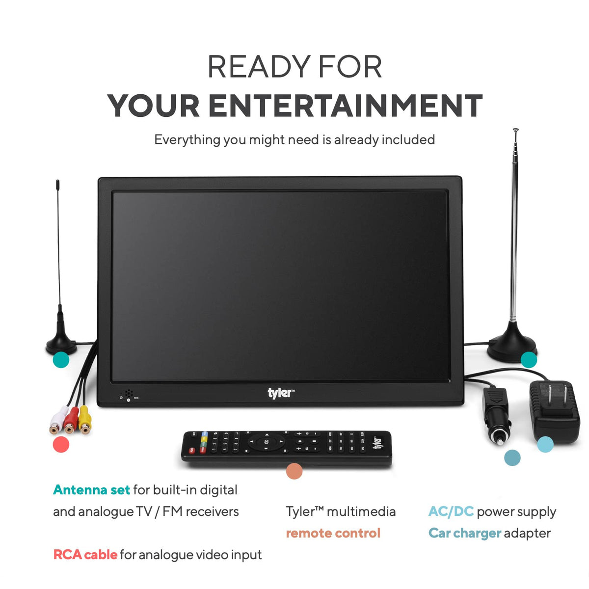 Portable TV LCD Monitor Battery Powered Wireless Capability HD-TV B271623