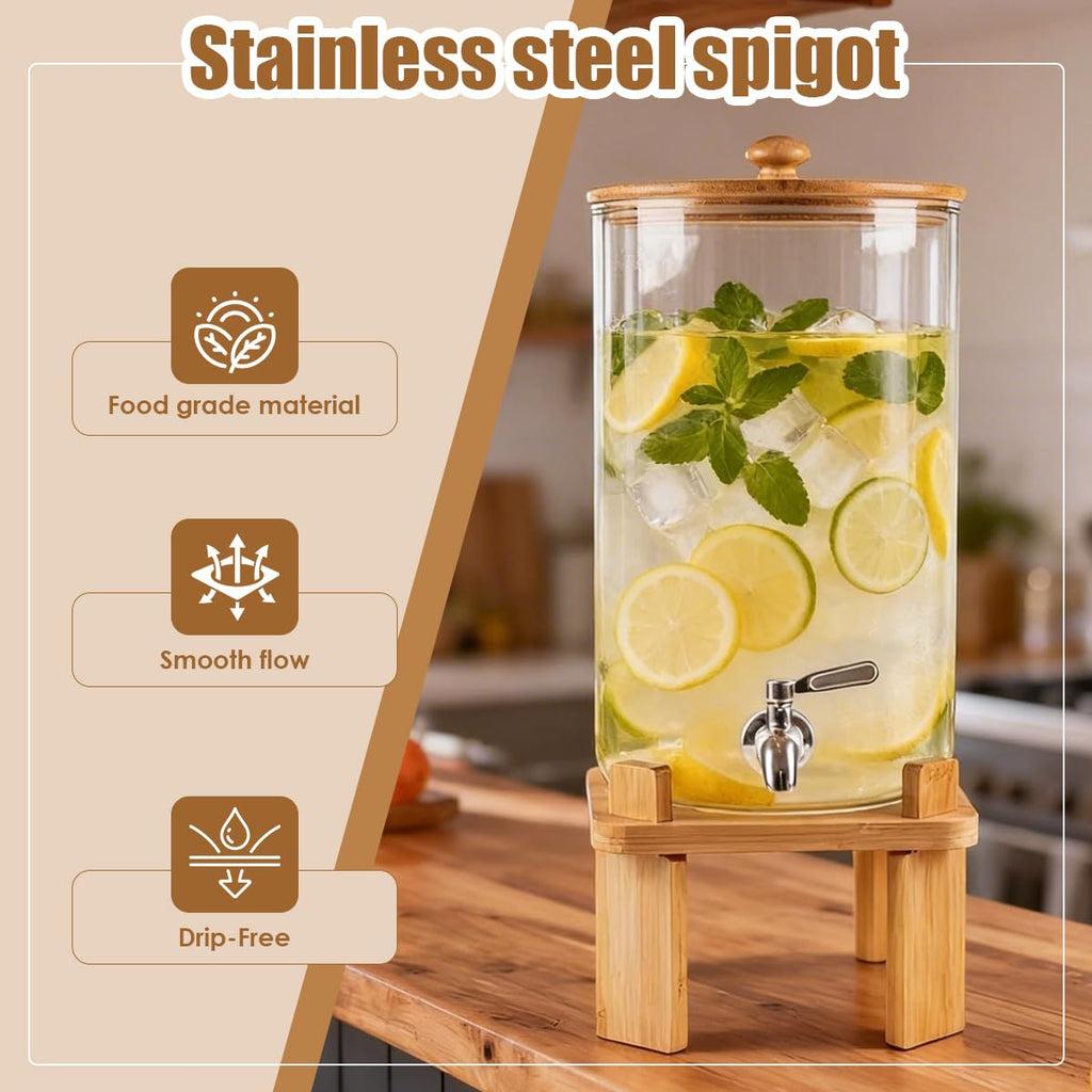 2.3 Gallon Glass Beverage Dispenser with Spigot M796575