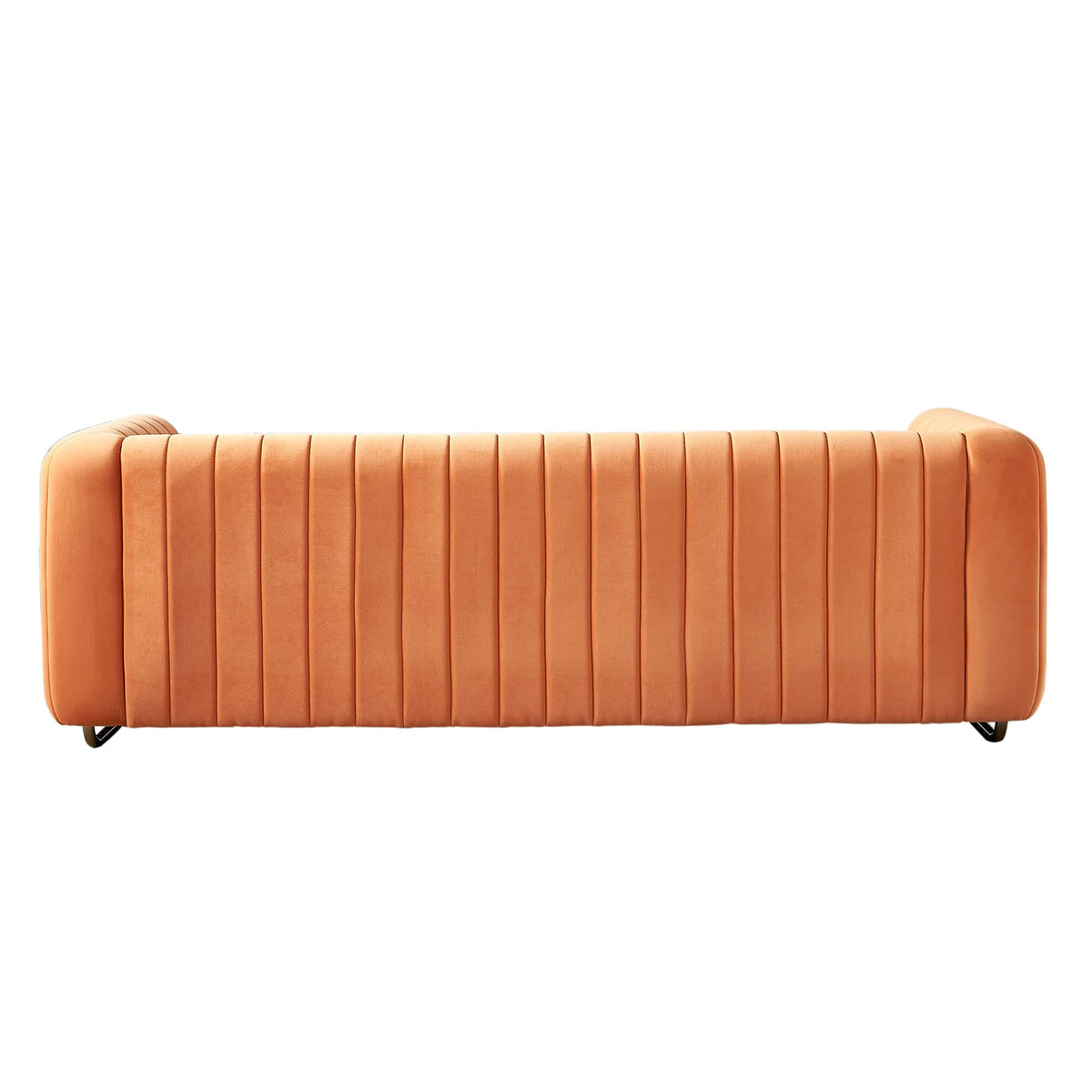 Orange Velvet 3 Seat Sofa Q653378