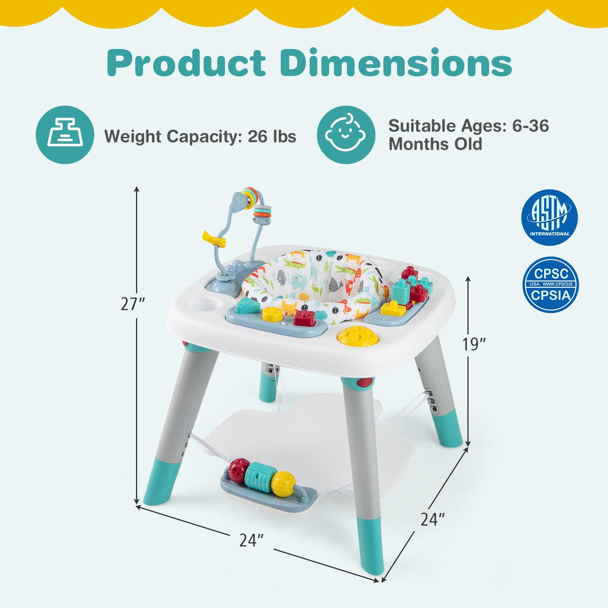 6-in-1 Baby Activity Center with Rotating Seat G75069
