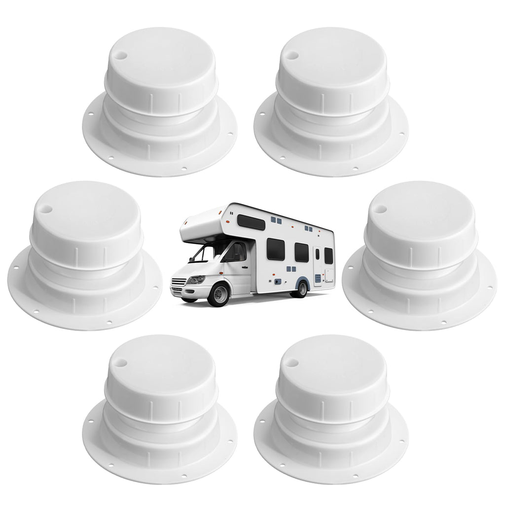 6 Pcs White RV Plumbing Vent Caps H649