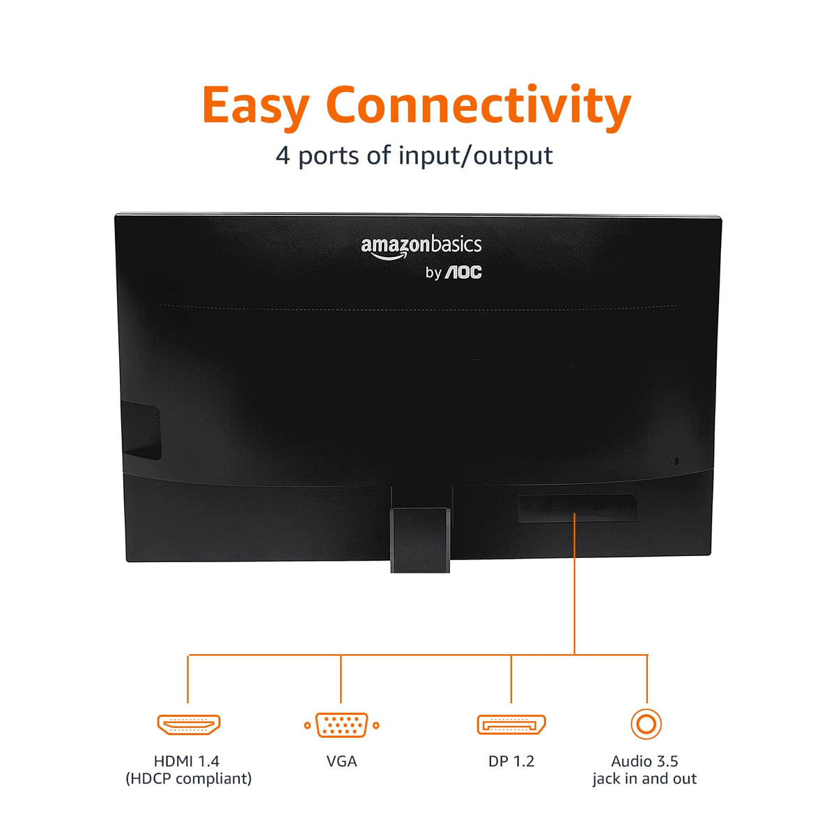 24-inch Full HD IPS Monitor, 75 Hz, 1080P, HDMI, Display Port, VGA, Built-in Speakers, Black R6205