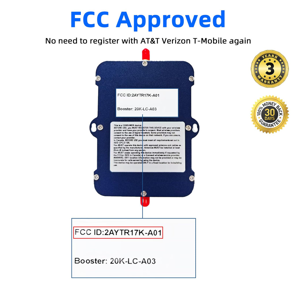 Cell Phone Booster for Home & Office, Up to 3000 Sq.Ft, Supports Band 12/17/13/5 C23805