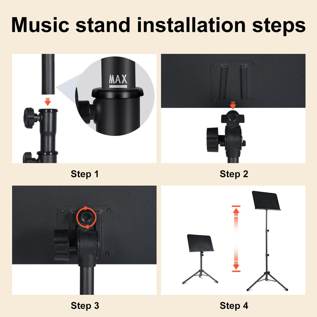 Folding Sheet Music Stand and Desktop Book Stand with Carrying Bag O6068