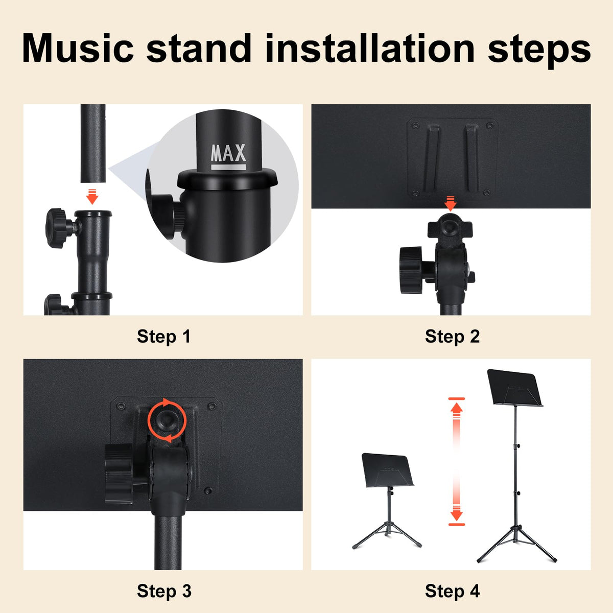 Folding Sheet Music Stand and Desktop Book Stand with Carrying Bag O6068