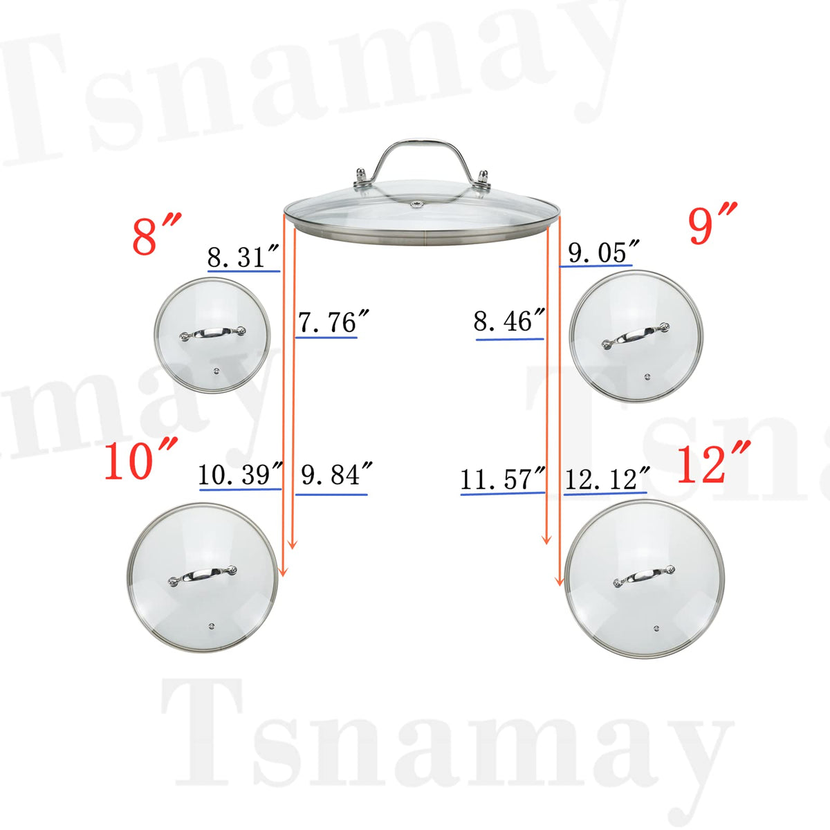 10 Inch Clear Tempered Glass Pan Lid Replacement X772912