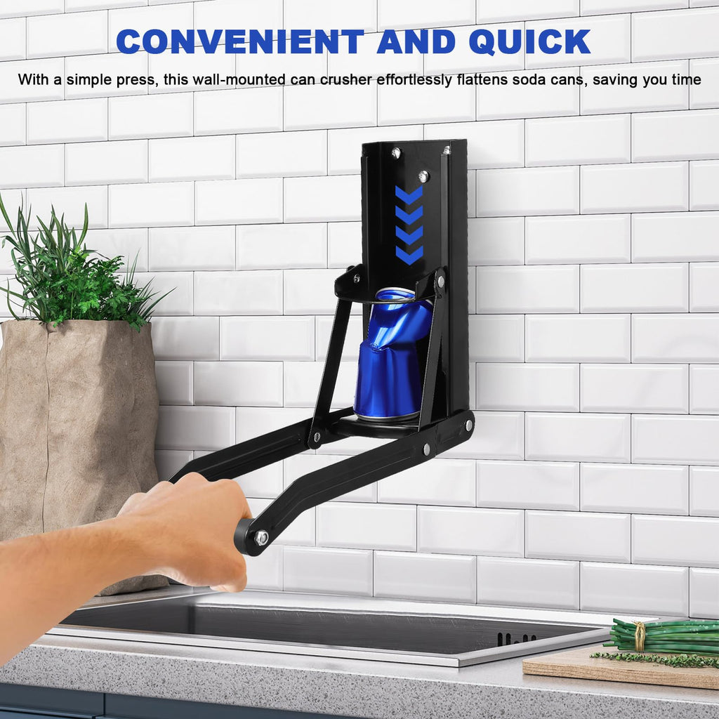 Stainless Steel Wall Mounted Can Crusher with Bottle Opener O15548