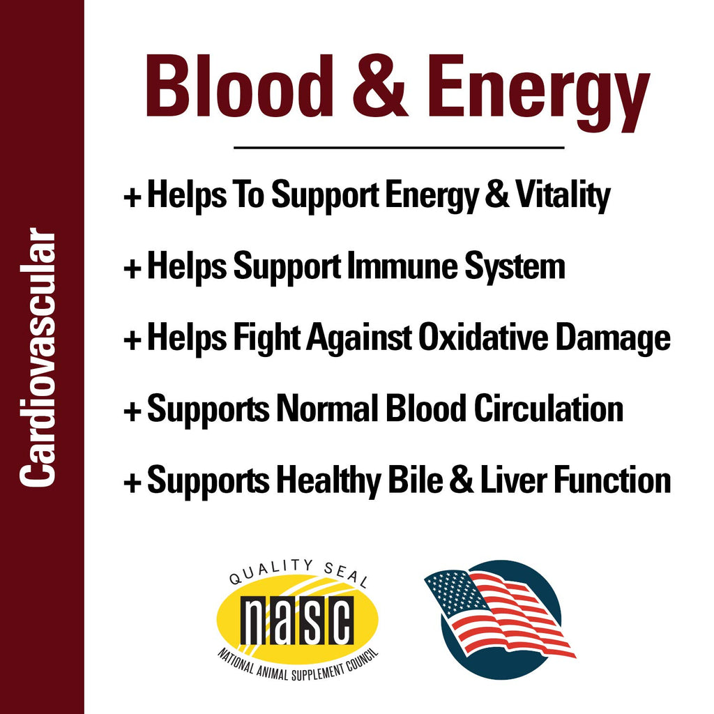 Blood & Energy Support Supplement for Dogs 120 Tablets R6716