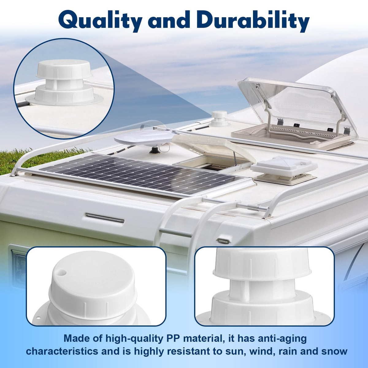 6 Pcs White RV Plumbing Vent Caps H649