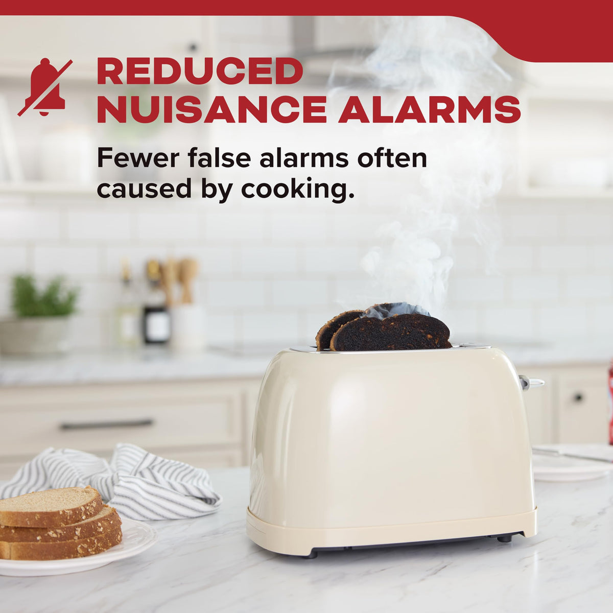 Smoke Detector, 10-Year Battery Powered, 85 dB Alarm, 1 Pack I877