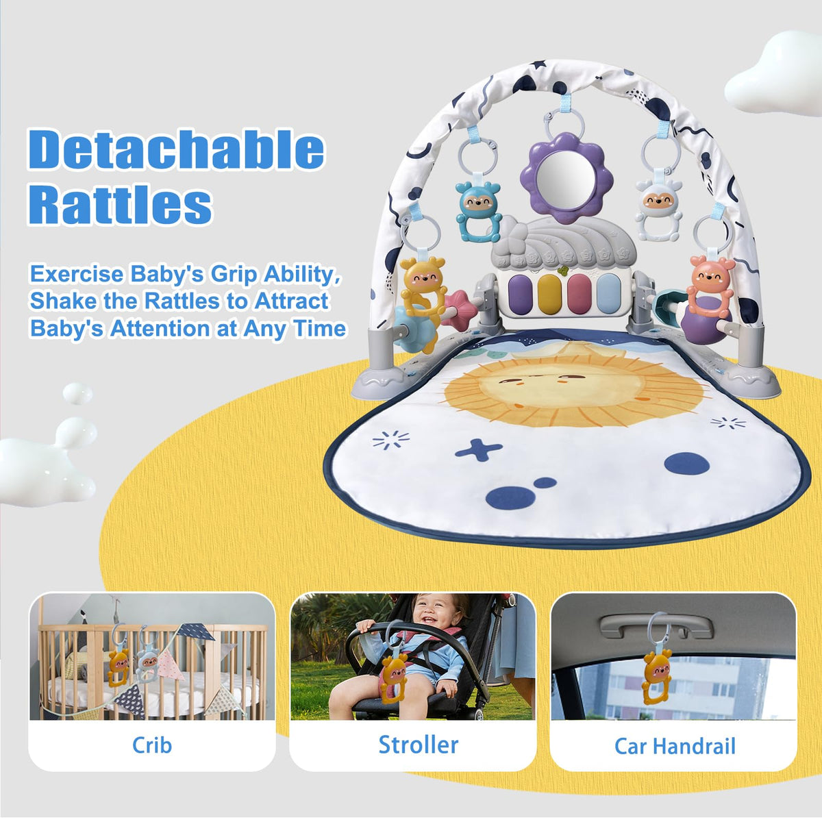 Baby Play Gym Mat with Music and Light R390