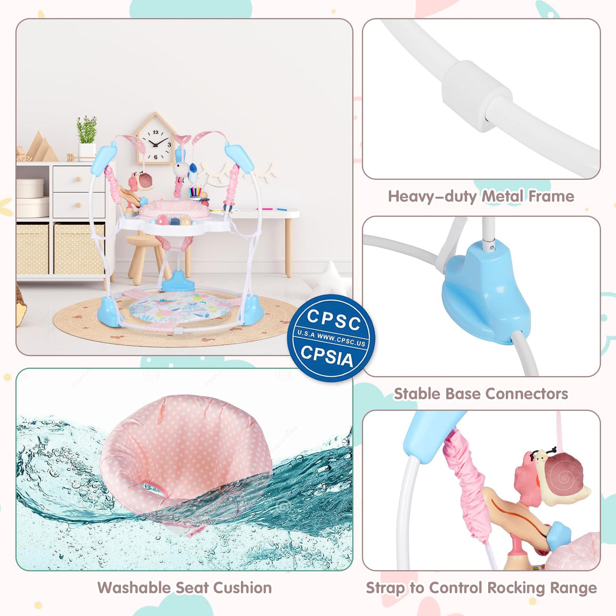 Baby Activity Center, 3-in-1 Infant Jumper and Bouncer V1061
